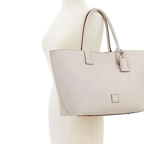 Dooney & Bourke Medium Russel Florentine Leather Tote in ECRU  - NWT - Picture 4 of 8